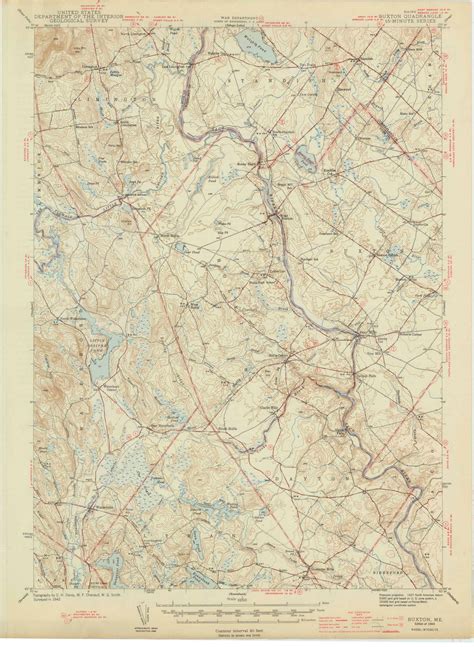 Buxton Maine 1944 1944 USGS Old Topo Map Reprint 15x15 ME Quad