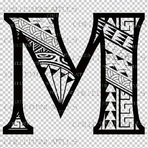 Téléchargement numérique Polynesian Tribal Letter M Etsy France