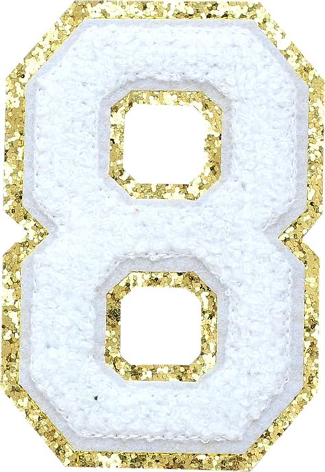 Amazon 3Pcs Chenille Number Patches Gold Glitter Iron On Patches