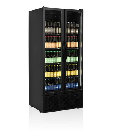 Vitrine réfrigérée noire FS890H BLACK 2 portes 34753 TEFCOLD mondialchr