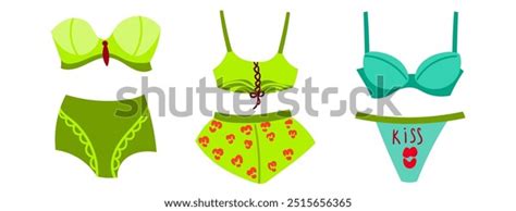 Lingerie Set Trendy Female Underwear Panties Stock Vector Royalty Free Shutterstock