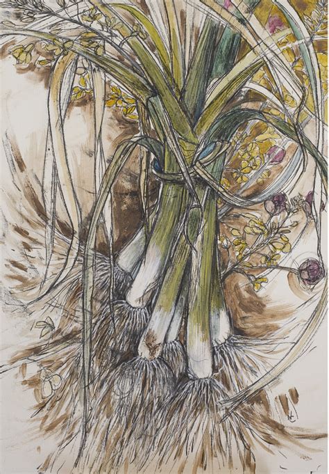 Spring Leeks And Brassica Flowers — Natasha Clutterbuck