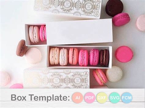 6 Macaron Box Template Packaging Graphic by jallydesign · Creative Fabrica