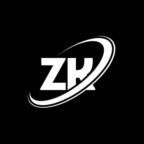 Diseño Del Logotipo De La Letra Zk Zk Letra Inicial Zk Círculo Vinculado En Mayúsculas Logo