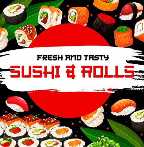 Sushi Rolls Restaurant Ou Bar Repas Vecteur Vecteur Premium