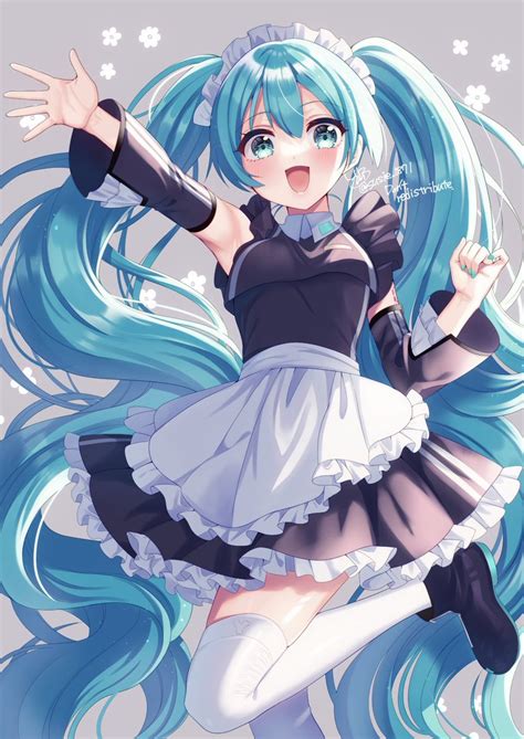 初音ミク「メイドの初音ミク 今年も残りわずかなので今年一番伸びた絵を貼る 」どろしぃ🎀お仕事募集中のイラスト