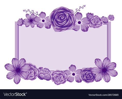 Background design with purple flowers Royalty Free Vector