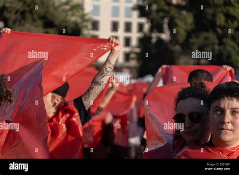 A New United Demonstration Fills Passeig De Gracia In Support Of