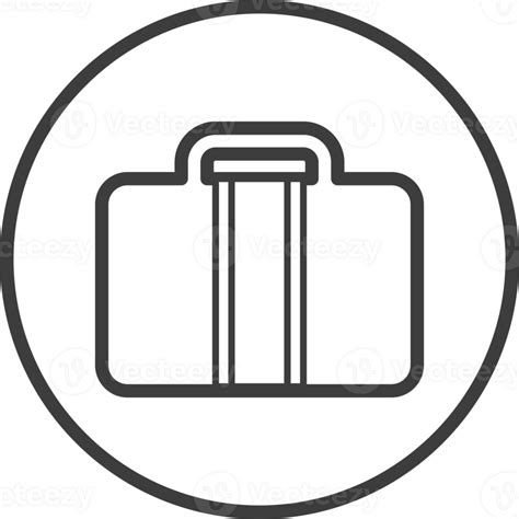 Hand Luggage Icon In Thin Line Black Circle Frames Png