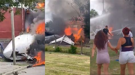 Video un avión se despistó y chocó contra una casa en San Fernando