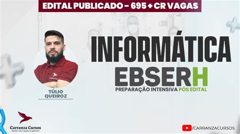 EBSERH Preparação Intensiva Pós Edital Informatíca Concurso YouTube