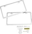 Amazon Ohuhu Pcs Slim Bottom License Plate Frames Polish Mirror