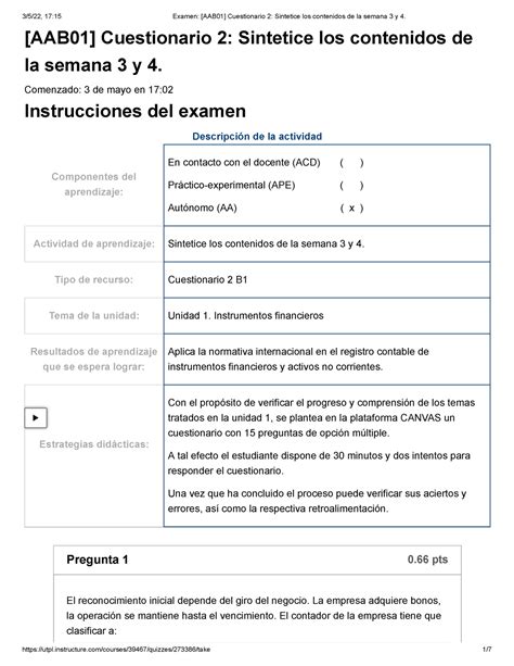 Examen AAB01 Cuestionario 2 Sintetice Los Contenidos De La Semana 3 Y