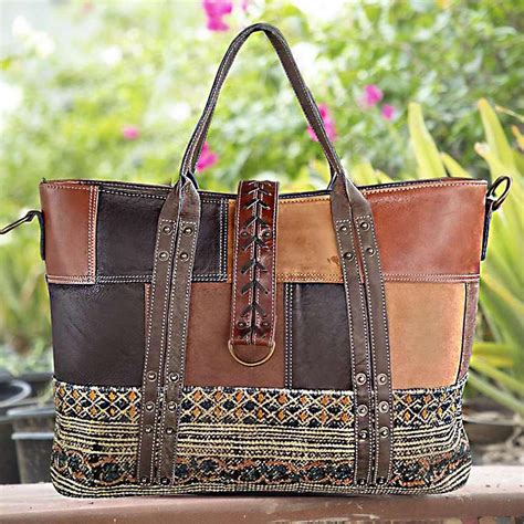 Woven Fabric Leather Shoulder Bag Women Handbag Women Tote Etsy