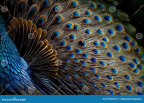 Macro Plumas Detalladas Sobre El Ala Del Pavo Real Fondo De Cierre