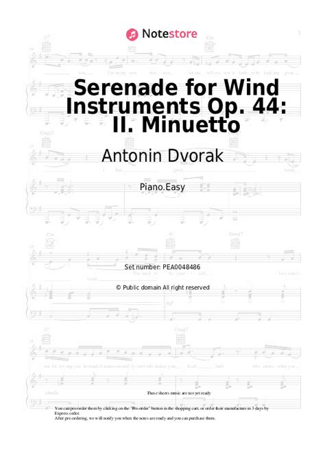 Antonin Dvorak Serenade For Wind Instruments Op 44 II Minuetto