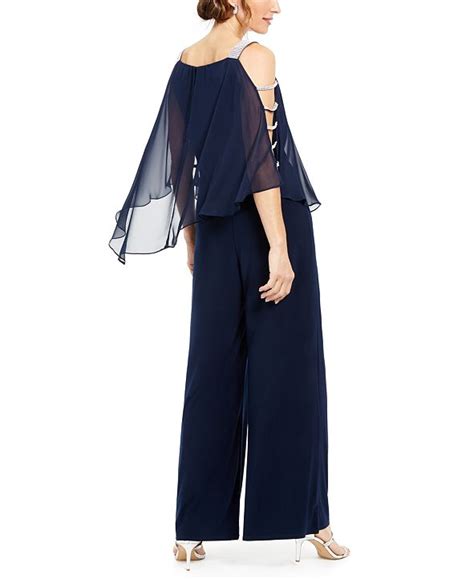 Msk Embellished Chiffon Overlay Jumpsuit And Reviews Pants And Leggings