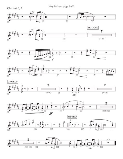 Way Maker Choral Anthem Satb Clarinet Sheet Music Pdf Lifeway Choral