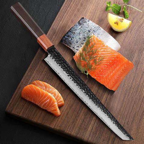 TURWHO Cuchillo japonés Sashimi de 10 5 pulgadas forjado a mano 67