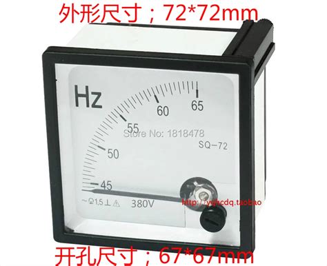 Sq7272mm 45 65hz Frequency Ac 380v 100v 220v Analog Panel Meter 25 Accuracy Class Tester In