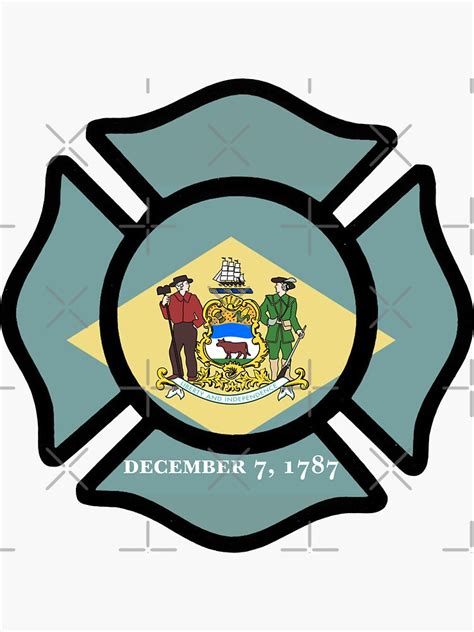 Delaware Firefighter Maltese Cross Sticker For Sale By Bbenn28