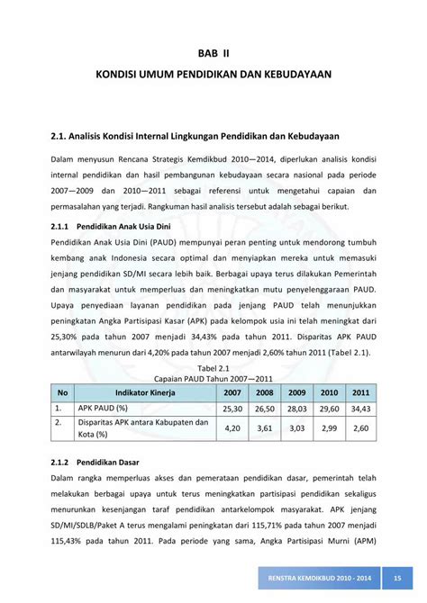 Pdf Bab Ii Kondisi Umum Pendidikan Dan Kebudayaan · Pada Jenjang