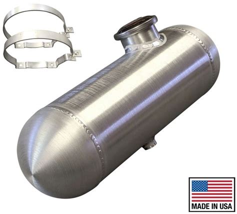 5x10 End Fill Spun Aluminum Gas Tank 75 Gal Stainless Straps Round