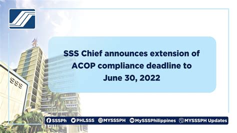 SSS Pinalawig Ang ACOP Compliance Hanggang June 30 News Flash