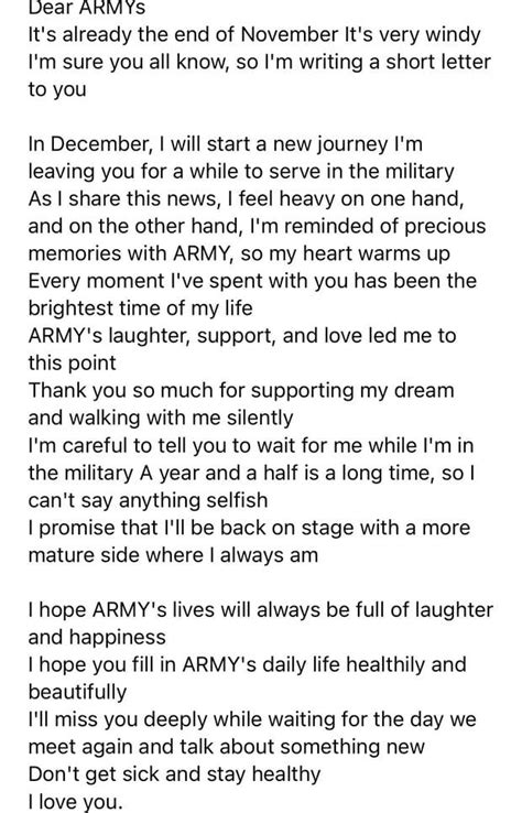 Jungkook De Bts Escribi Una Emotiva Carta De Despedida Para Army Antes