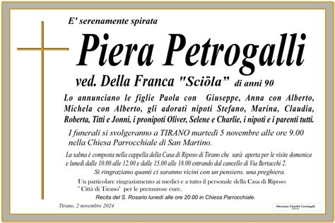 Necrologio Petrogalli Piera