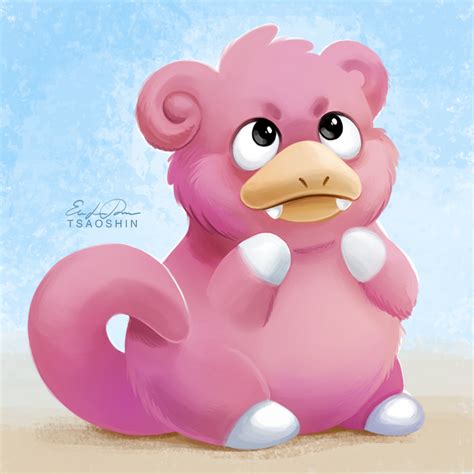 Safe Artist Tsaoshin Fictional Species Slowpoke Feral