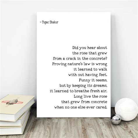 Tupac Poster A Rose That Grew From Concrete Poem Lyrics - Etsy ...