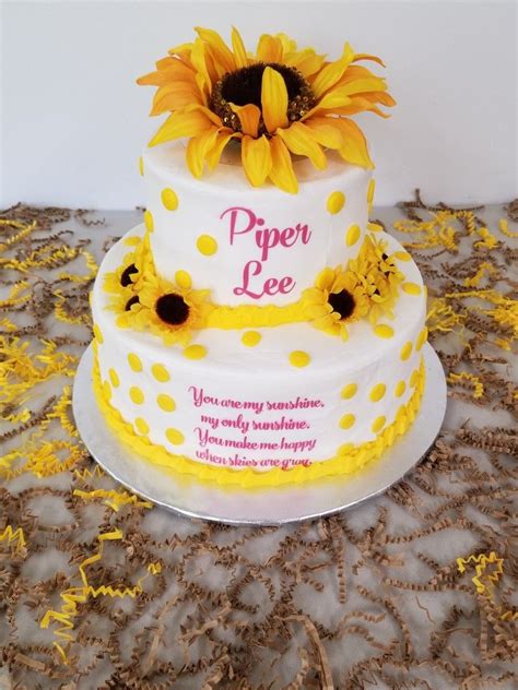 Baby Shower Sunflower Cake - Baby Viewer