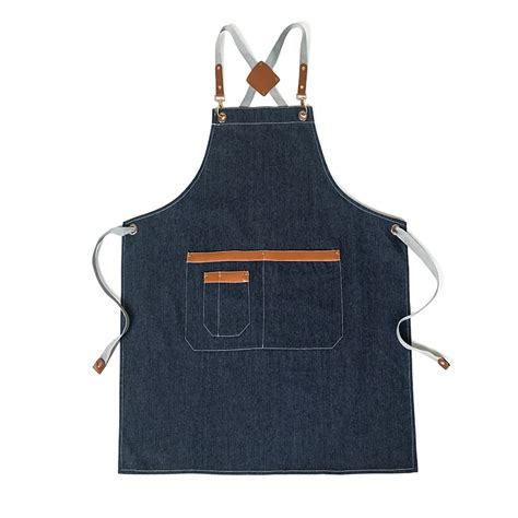 Delantal De Cocina De Mezclilla Unisex Delantal De Trabajo Profesional