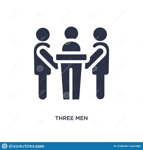 Three Men Conference Icon On White Background Simple Element