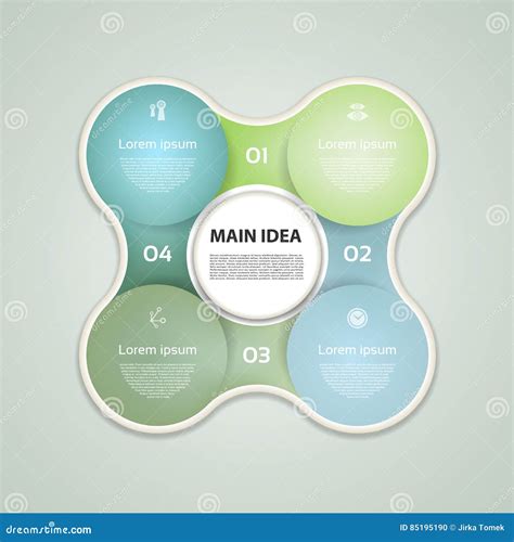 事务的infographic模板 循环图的四步 也corel凹道例证向量 向量例证 插画 包括有 产品 设计 85195190