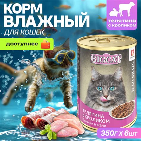 Корм влажный для стерилизованных кошек Зоогурман BIG CAT Телятина с ...