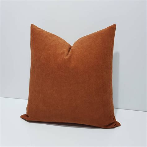 Rust Pillow Cover Rust Cushion Cover Rust Color Throw Etsy Uk