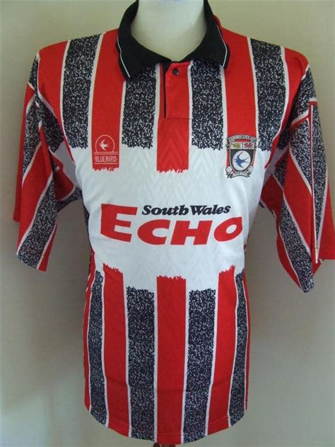 Cardiff City Away Football Shirt Sponsored By South Wales Echo