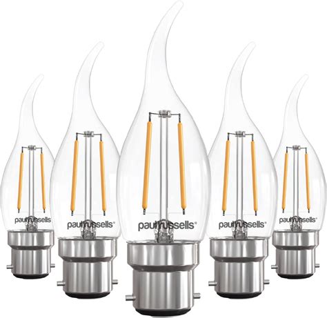 Paul Russells Led Flame Candle Filament Light Pack Of W W