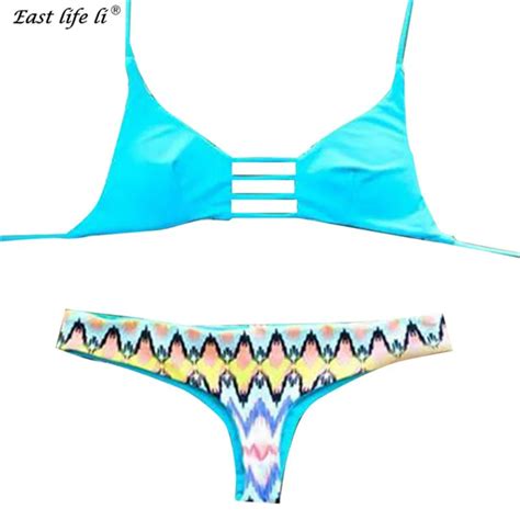 Sky Blue Bikini Sets Women Swimwear New Striped Swimsuit Sexy