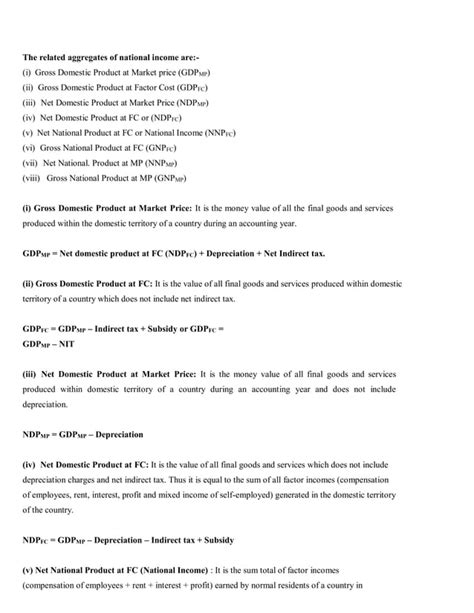 Methods Of Calculating National Income Class Notes Pdf