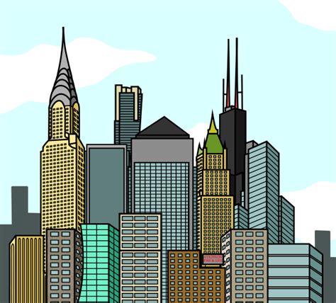 Cartoon City Skyline Day By E350tb On Deviantart