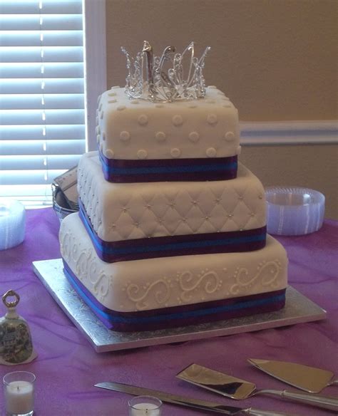 Royal Purple And Royal Blue Wedding Cake - CakeCentral.com