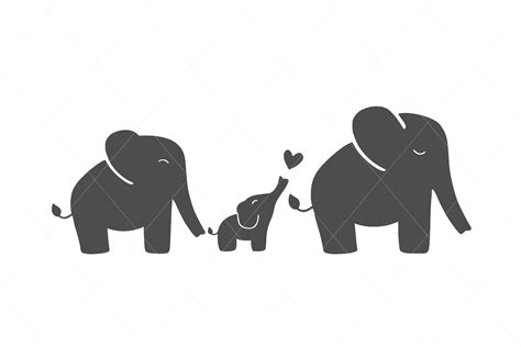 Leuke Baby Olifant Familie Olifant Svg Schattige Familie Etsy Nederland