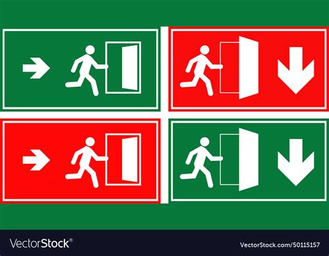 Emergency fire exit sign Royalty Free Vector Image