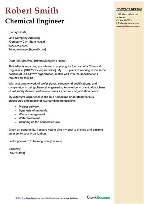 Chemical Engineer Cover Letter Samples Examples Hot Sex Picture