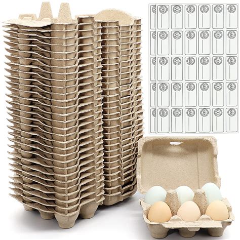 Buy X Egg Cartons Bulk Pack Blank Natural Pulp Egg Cartons Holds