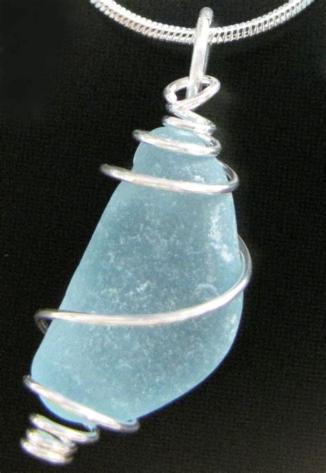 Sea Glass Necklace And Earrings Gift Set Seaglass Jewelry Beach