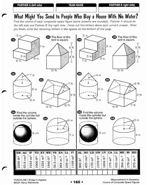 Composite Figures Volume Worksheet